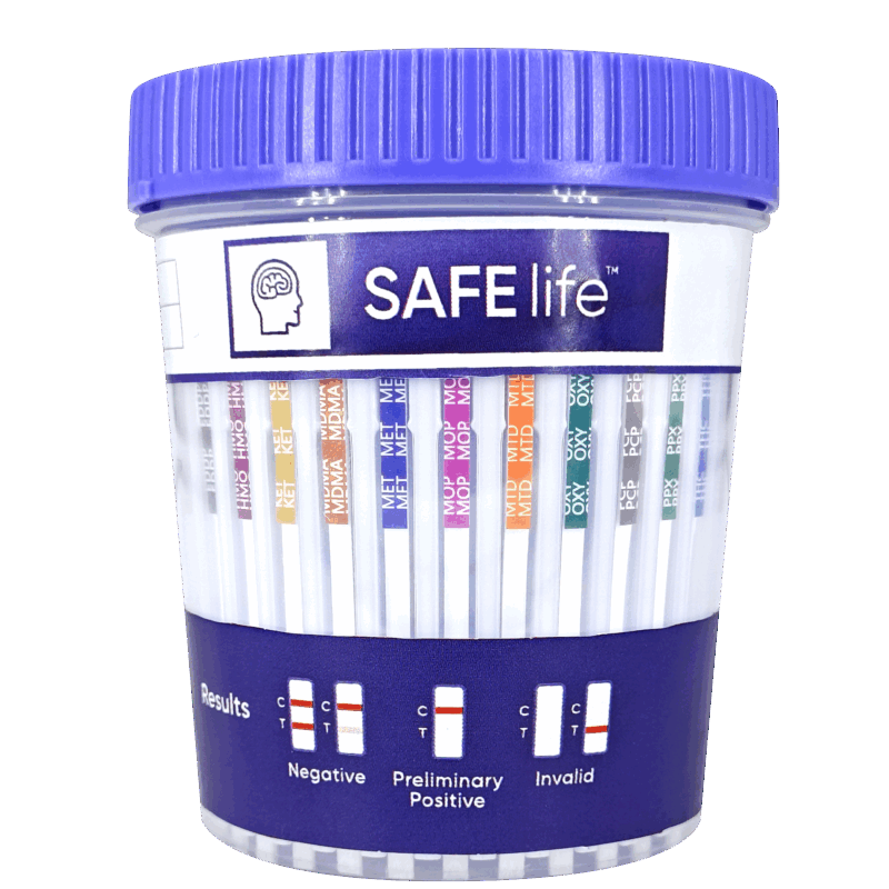 SAFElife 10-Panel Drug Test T-Cups (TDOA-8104; CLIA-Waived)